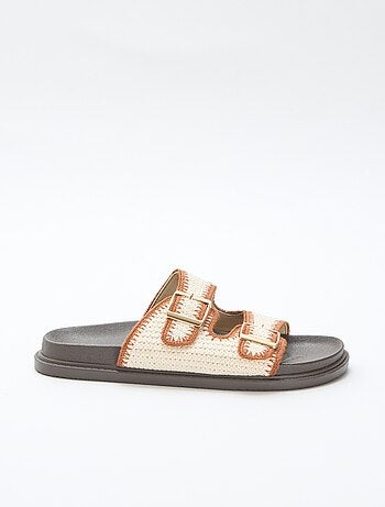 Mules doubles brides à crochet