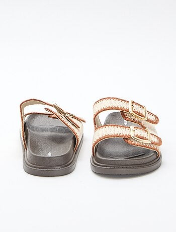 Mules doubles brides à crochet