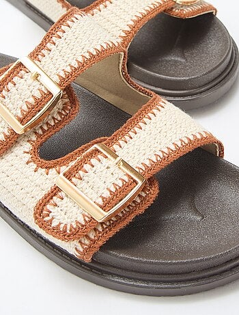 Mules doubles brides à crochet