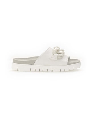 Mules ecrus en cuir