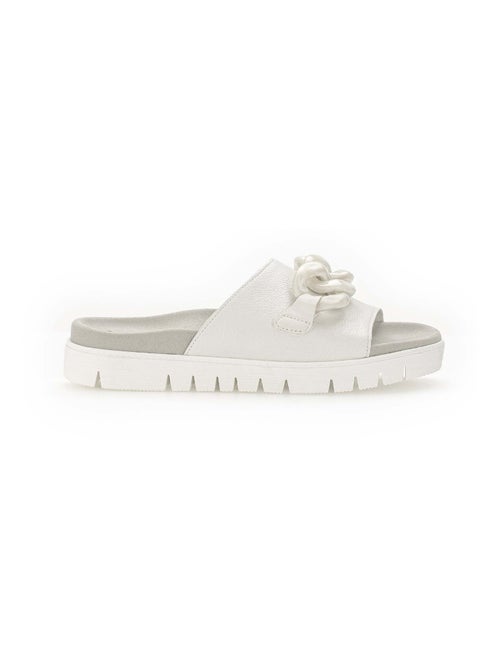 Mules ecrus en cuir - Kiabi