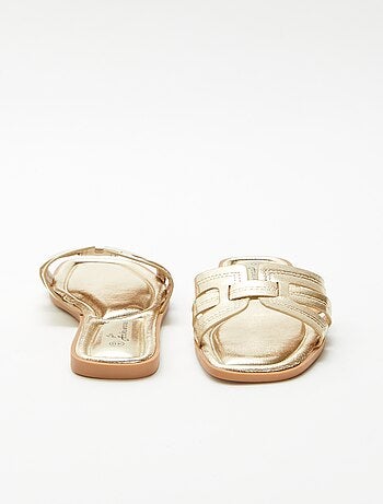Mules effet cuir craquelé