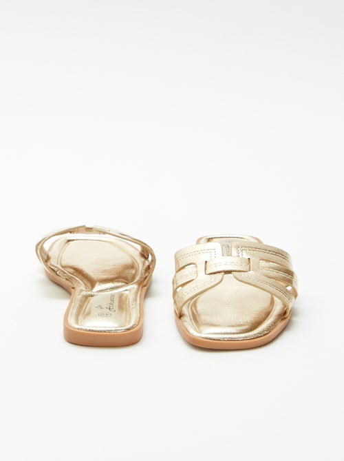 Mules effet cuir craquelé - Kiabi