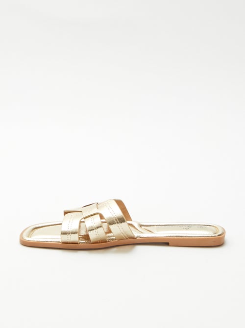 Mules effet cuir craquelé - Kiabi