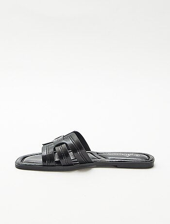 Mules effet cuir craquelé