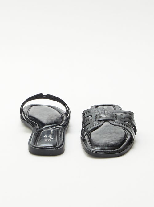 Mules effet cuir craquelé - Kiabi