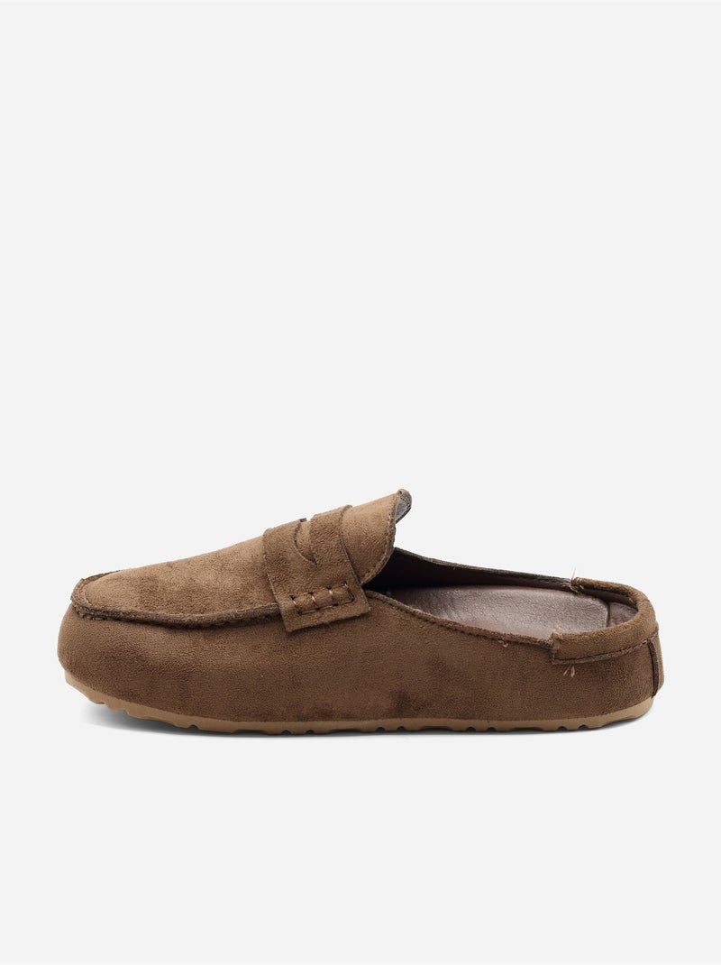 Mules effet daim Marron - Kiabi