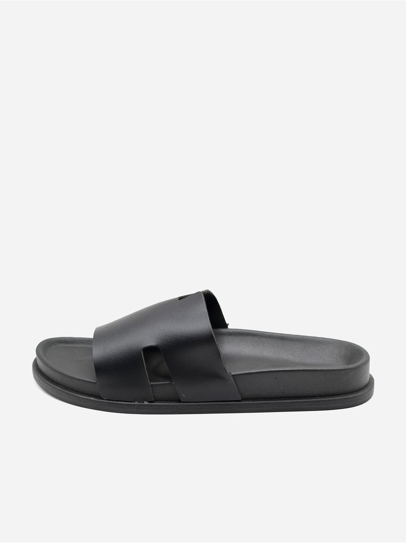 Mules effet daim Noir - Kiabi