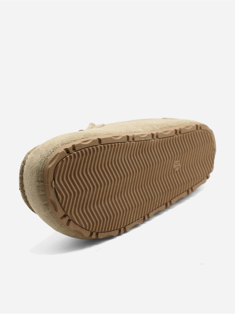 Mules effet daim Taupe - Kiabi
