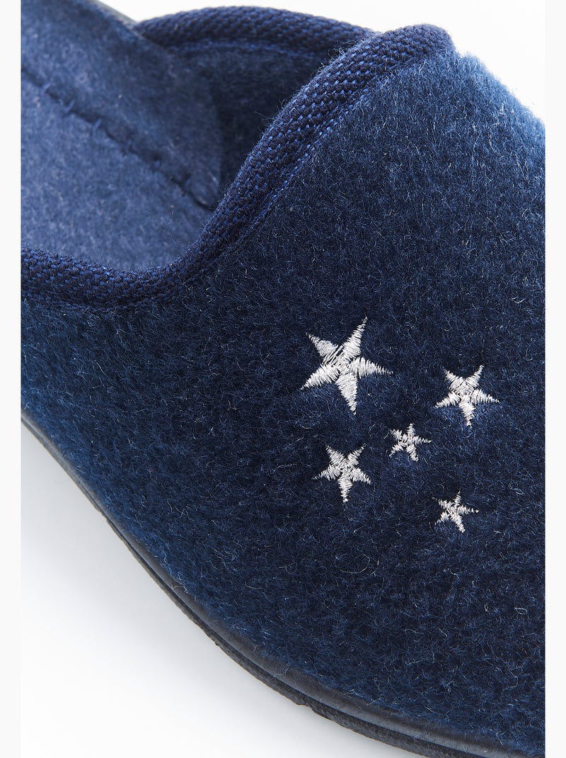 Mules effet feutre - Damart Bleu - Kiabi