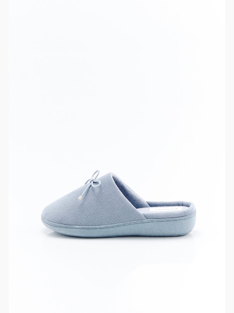 Mules emboîtantes en velours côtelé - Damart Bleu - Kiabi