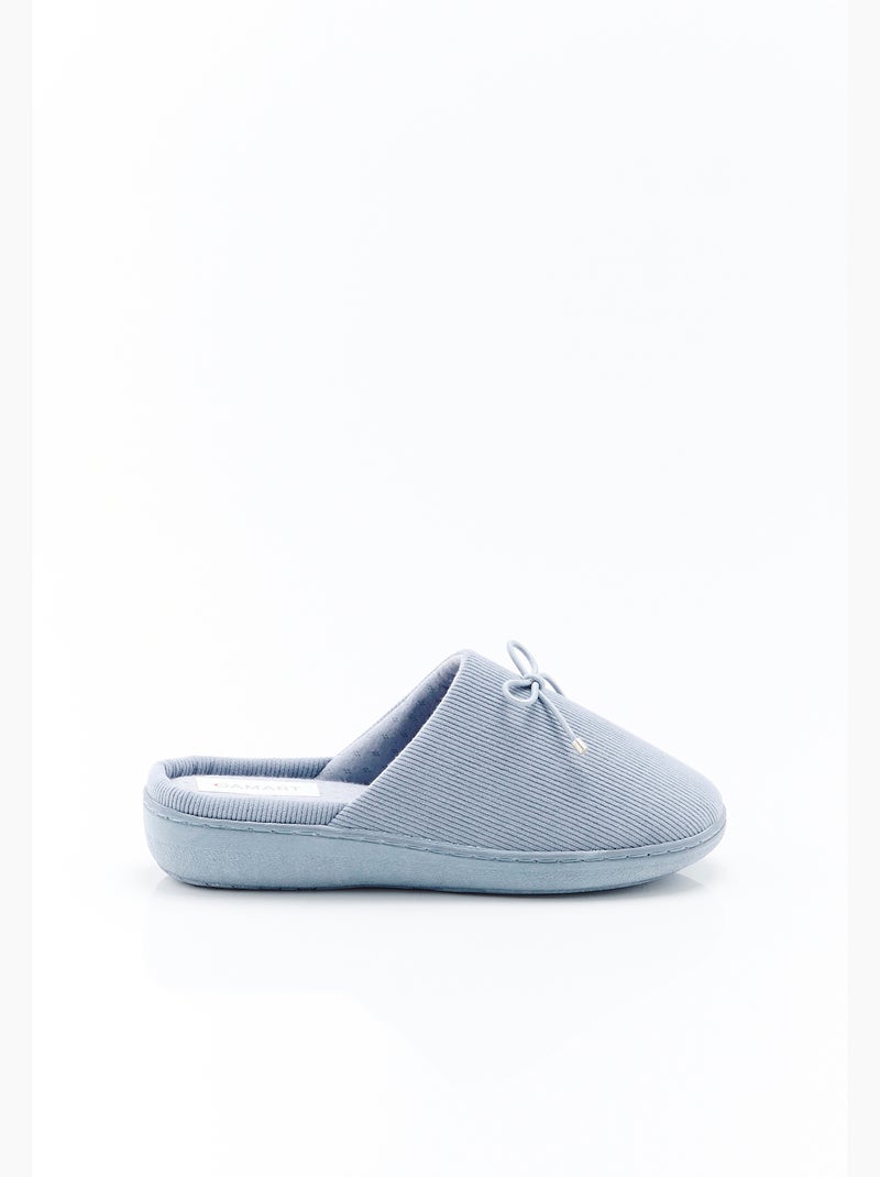 Mules emboîtantes en velours côtelé - Damart Bleu - Kiabi