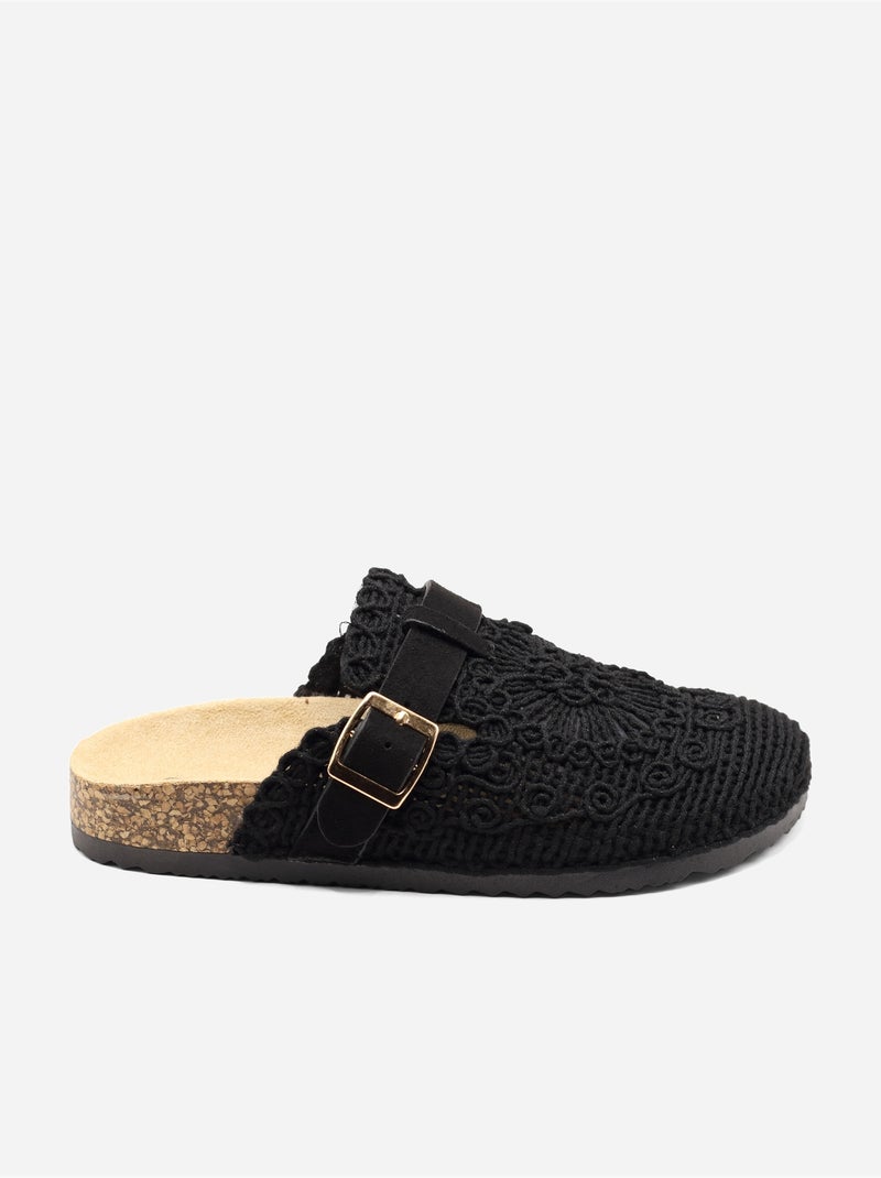 Mules en crochet Noir - Kiabi