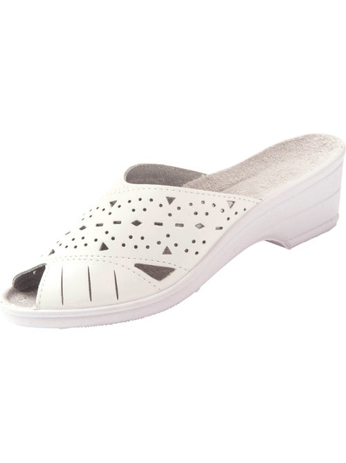 Mules en cuir ajouré - PEDICONFORT - Kiabi