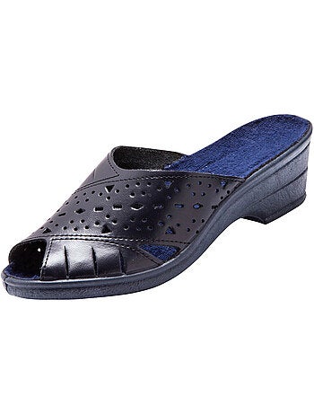 Mules en cuir ajouré