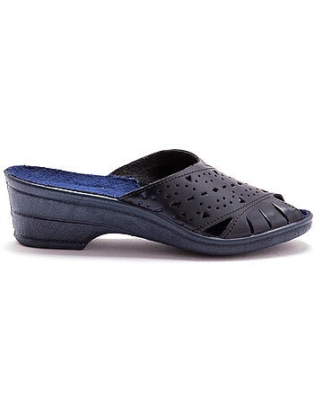 Mules en cuir ajouré