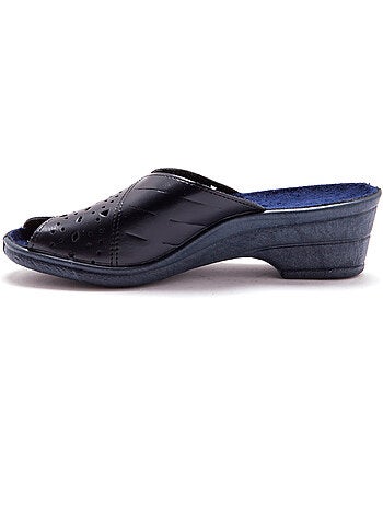 Mules en cuir ajouré