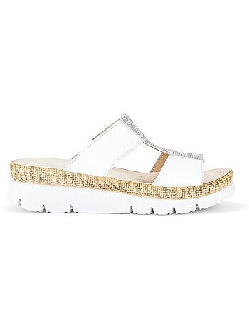 Mules en cuir avec strass