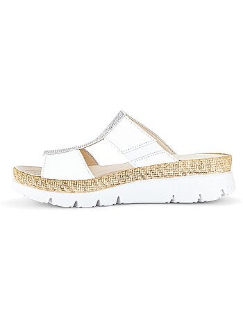 Mules en cuir avec strass