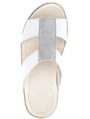 Mules en cuir avec strass