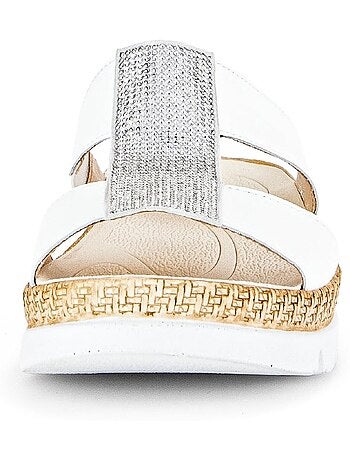 Mules en cuir avec strass