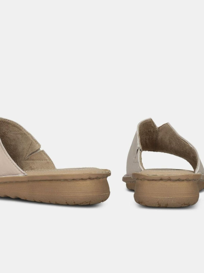Mules en cuir BATA Beige - Kiabi