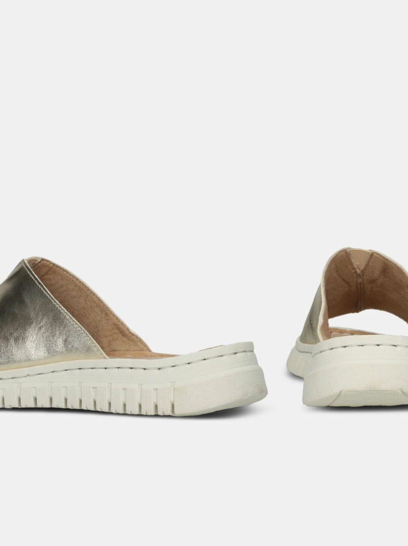 Mules en cuir BATA Beige - Kiabi