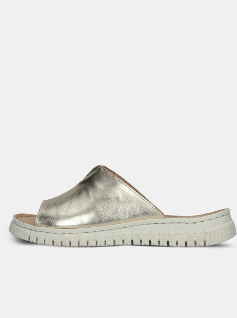 Mules en cuir BATA Beige - Kiabi