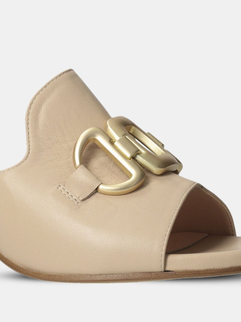 Mules en cuir BATA Beige - Kiabi