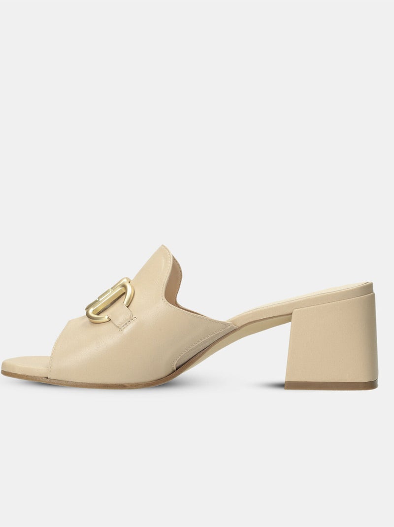 Mules en cuir BATA Beige - Kiabi