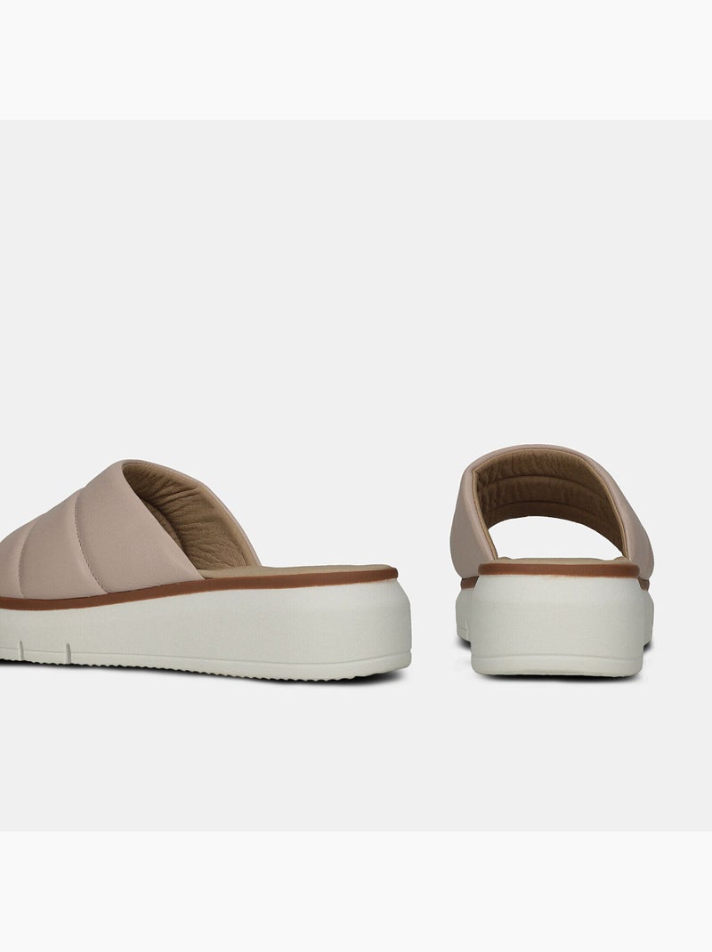 Mules en cuir BATA Beige - Kiabi