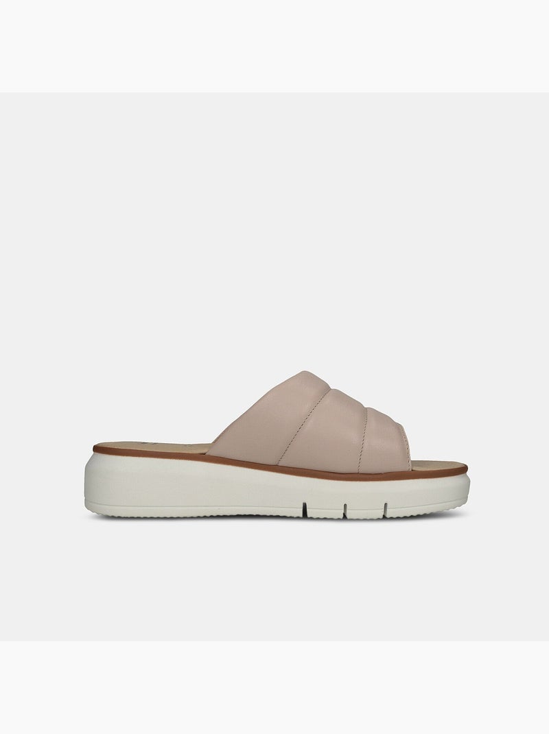 Mules en cuir BATA Beige - Kiabi