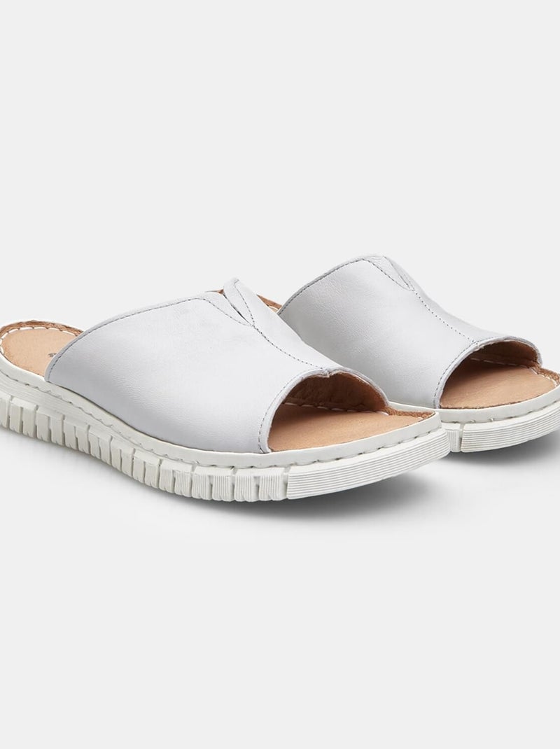 Mules en cuir BATA Gris - Kiabi