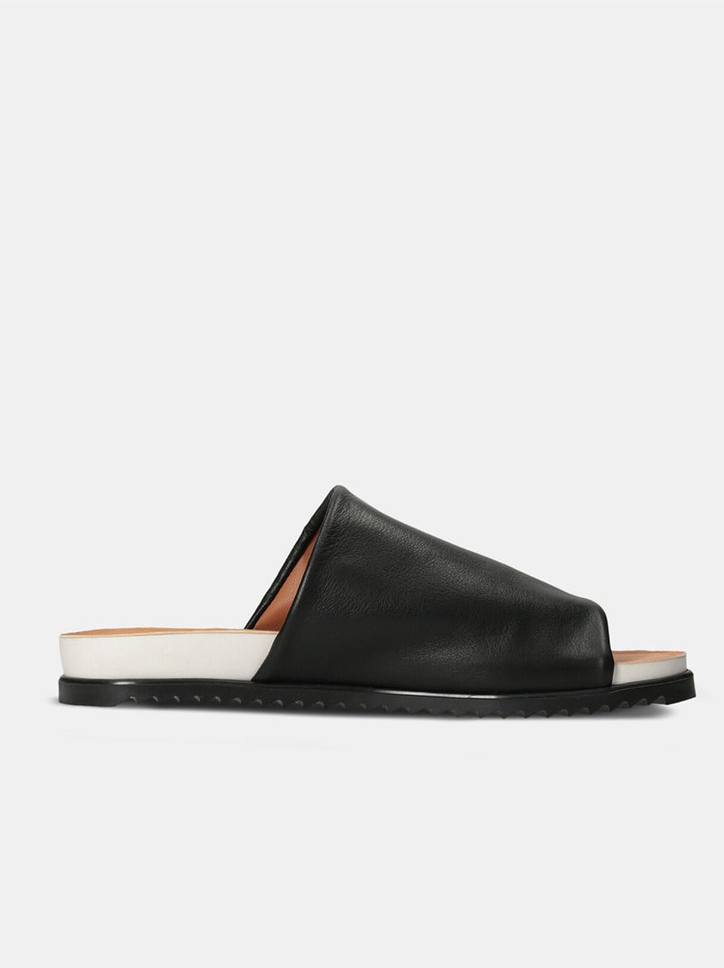 Mules en cuir bata Noir - Kiabi