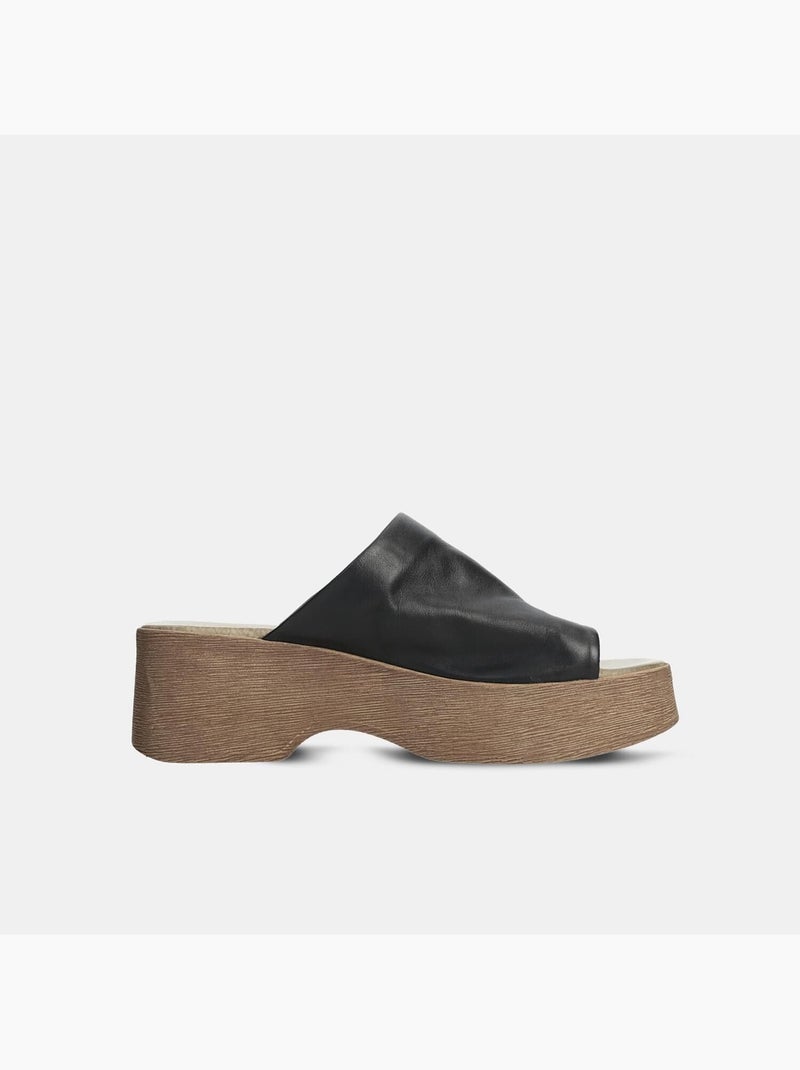 Mules en cuir BATA Noir - Kiabi