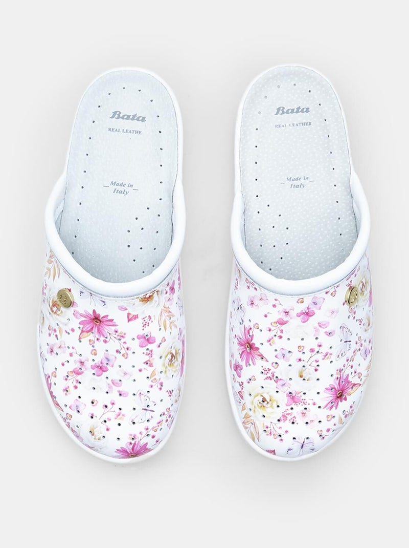 Mules en cuir BATA Rose fushia - Kiabi