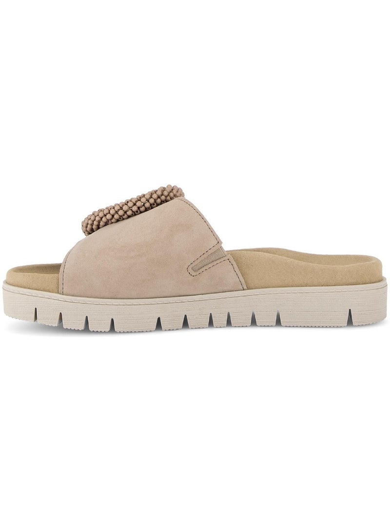 Mules  en cuir Beige - Kiabi