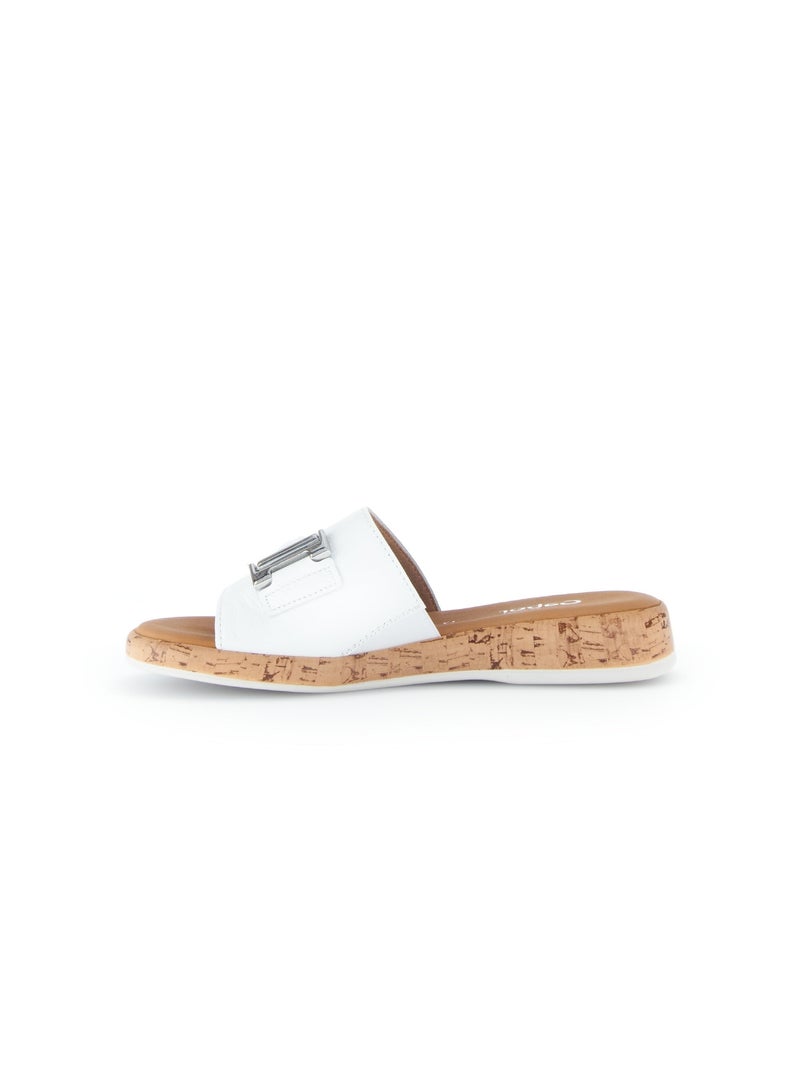 Mules  en cuir Blanc - Kiabi
