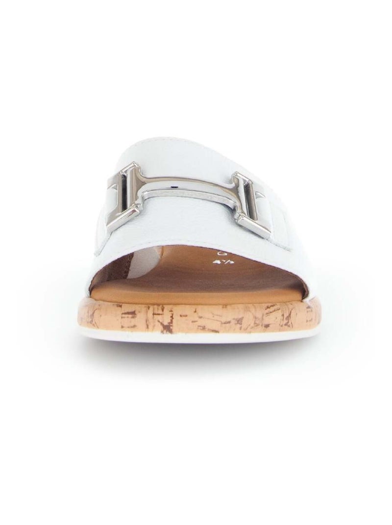 Mules  en cuir Blanc - Kiabi