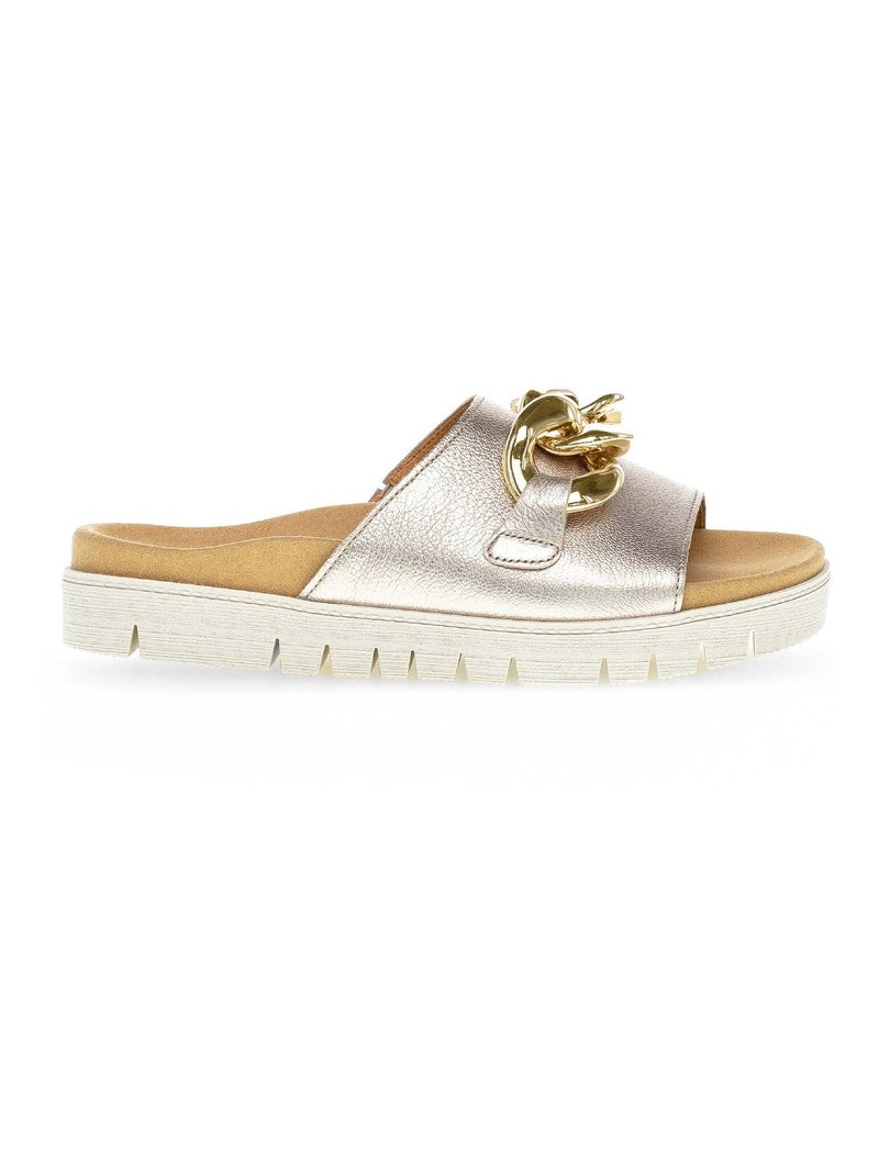 Mules  en cuir Doré/or - Kiabi