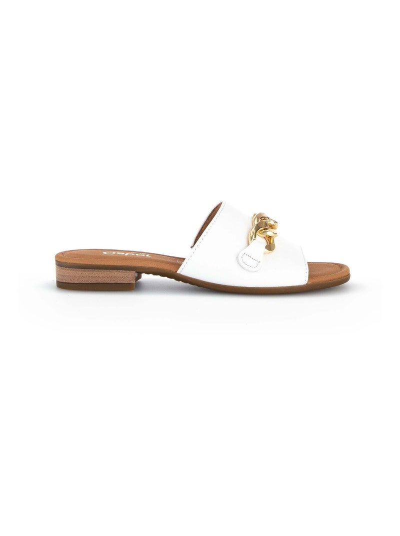 Mules  en cuir Gabor Blanc - Kiabi