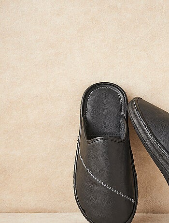 Mules en cuir grainé - Damart