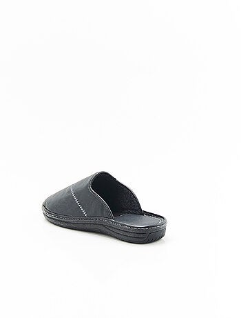 Mules en cuir grainé - Damart