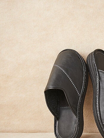 Mules en cuir grainé - Damart