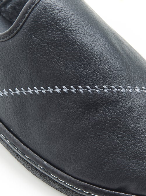 Mules en cuir grainé - Damart - Kiabi