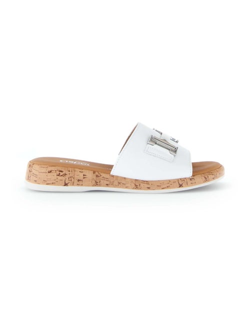 Mules  en cuir imprimé - Kiabi