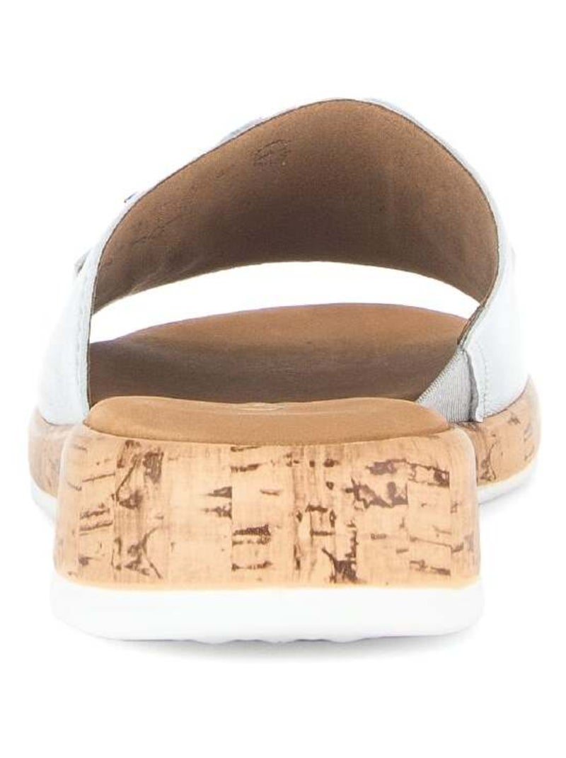Mules  en cuir lisse Argent - Kiabi
