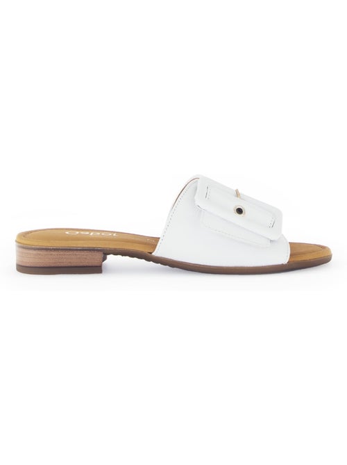Mules  en cuir lisse - Kiabi