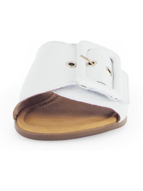 Mules  en cuir lisse - Kiabi