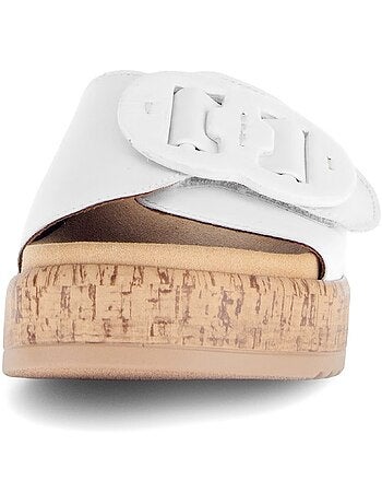 Mules en cuir lisse